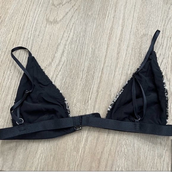 $295 Avery Rose Lingerie Medium Roxy Bralette Bra Hand Beaded Sequin 32-34 B/C - Picture 7 of 8